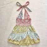 Love Shack Fancy Patchwork Floral Halter Cambria Mini Dress size Small Photo 3