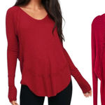 Free People  We the Free Catalina Thermal Pink Oversized Waffleknit Small Photo 0