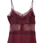 Topshop Spaghetti Strap Sheer Lace Floral Slip Dress Back Zip Burgundy Size 2 Photo 4
