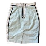 Club Monaco  Light Blue Pencil Skirt with White and Black Trim and Zipper Detail Photo 1