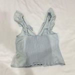 Free People  Winona Denim Chambray Ruffle Sleeveless Tank Top- Size Small Photo 4