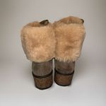 Aetrex  Brooklyn Leather‎ Boots Green Khaki Faux Fur CB114 EU 39 Women’s 8.5 Photo 2