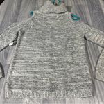 Chelsea 28 Grey Heather Silver Sequins Cold Shoulder Long Sleeve Cable Sweater Photo 13