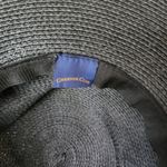 Charter Club  black tan trim bow straw wide brim hat Photo 4
