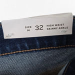 Loft Dark Wash Classic High Waisted Stretch Classic Ankle Skinny Jeans Size 32 Photo 5