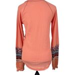 Free People NWT  Desert Orange Waffle Thermal Sweater Knit Long Sleeve Top Large Photo 6