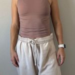 Yogalicious Brown Stretchy Mock Neck Tank Photo 0