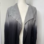 Adam Levine  Open Front Cardigan Sweater Ombré Black Gray Women’s Size XS Soft Photo 2