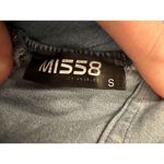 MI558 Sexy Denim Dress, Gold Chain Open Sides, Size Small Blue Photo 3