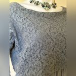 Amanti Delicate Light Blue Boxy Lace Silk Dress Floral Oversize Relaxed Fit SZ S Photo 5