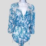 Awesome semi sheer shorts style romper coverup with matching bikini top!… White Size L Photo 6