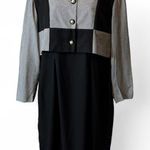 Vintage 80s Two Tone Colorblock Dress Size 12 Photo 0