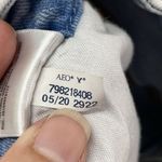 American Eagle Mom Jeans 12 Stretch Distressed Destroyed Chewed Hem Light Wash Photo 9