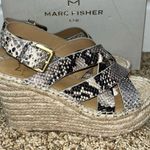 Marc Fisher Alenni Snake Skin Natural Espadrille Wedge Sandals Size 8 Photo 1