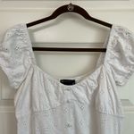 ASOS  White Eyelet Cap Sleeve Long Flowy Knit Dress Size 8 Photo 2