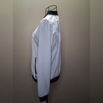 NWOT DKNY Sport Women's S Logo Bomber Jacket Ribbed Cuffs Hem Cream Black White Photo 3