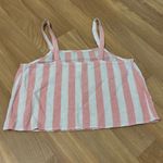 Abound  Cropped Linen Blend Striped Tank Top Small Photo 3