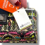 Sakroots  Womens Wallet Clutch Purse Crossbody Black Neon Pineapple Peace Sign Photo 9