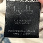 Tigerlily  Skirt Womens 4 Lined Side Slits Jersey Straight Stretch Teal Cream Photo 4