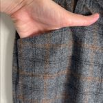 J.Crew Vtg Y2K gray plaid 100% Italian wool wide straight trouser pants 8 Photo 6