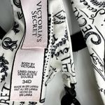 Victoria's Secret  Lined Demi Bra Graphic Print Underwired Padded White Black 34D Photo 1