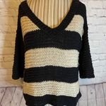 Free People striped cozy v-neck quarter length sweater, S Photo 1