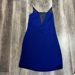 AQ/AQ  Montana Mini Dress in Patriot Blue Spaghetti Strap Plunge Mesh NWT Size 0 Photo 9