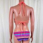 Forever 21 & California Waves Bikini Combo Coral Halter Top with Striped Bottom Photo 1