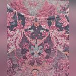 Style & Co Embellished Graphic Pink and Black Patterned Y2K vintage 2000s Blouse Small Photo 3