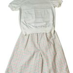 Vintage Womens Cape Cod Sportswear White Plaid Wrap Skort/Skirt & Shirt Set Sz S Photo 11