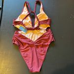 Cupshe NWT Dusty Rose Unique One Piece Swimsuit Large Photo 1