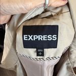 EXPRESS short Beige Double-Breasted Trench Coat Photo 8
