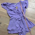 DO+BE  Lavender Ruffle Wrap Romper Open Back Tie Waist Dressy One-Piece S Photo 5