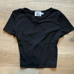 Princess Polly  Black Open Tie Back Crop Top Photo 0