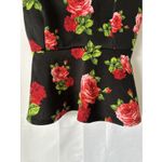 Charlotte Russe Black-red Roses Sleeveless Crop Half Top ~ Spaghetti r Strap Med Photo 2