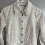 ZARA White Eyelet Fit and Flare Long Sleeve Dress Size XS Photo 9