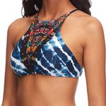 Eidon  Adelina Navy Print Tie Dye Bikini Top Boho Strappy Versatile New Photo 4