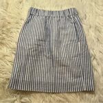 J.Crew  Pull on Skirt in Striped Beauchamps Linen Blue White Photo 2