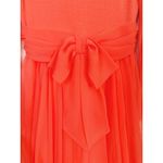 Mod Chiffon Bow Waist Orange Midi Dress Medium Artsy Twee Whimsical Fairycore Photo 5