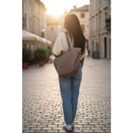 Designer Embossed Hobo Bag Chocolate Brown Rope Handle Embellished Beaded Detail Photo 1