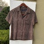 Crazy Horse Liz Claiborne Patterned Woman’s Button Down Shirt Brown Photo 0