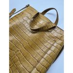 Madewell The Zip Top Transport Crossbody Bag Brown Embossed Crocodile Leather Photo 4