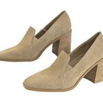 Joie  Wevenly Suede Slip On Loafer Style Shoe 7.5 Pump Heel Block Heel Neutral Photo 0