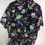 Jaclyn Smith  26 Short Sleeved Black All Over Floral Button Up Top Plus Photo 1
