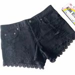 LF new Carmar Denim π½ Titania Crochet Trim Denim Shorts π½ Black π½ Size 28 Photo 5