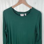 LOGO By Lori Goldstein LOGO Lori Goldstein Rayon Burnout Velvet Satin Hem Top Size Large Green Holiday Photo 2