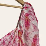 Rococo Sand Pink White Paisley Print Long Puff Sleeve Mini Dress Size M Size M Photo 1