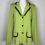 Misook Knit Jacket Bright Green Button Front Tailored Women’s Size Small Photo 0
