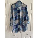 Cloth Portrait Womens XL Blue Blouse Art to Wear Layered Button Up Boxy Photo 5