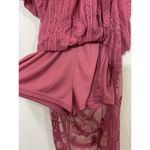 Honey Punch Women's  Red Embroidered Floral Lace Overlay Vacation Romper Dress Photo 4